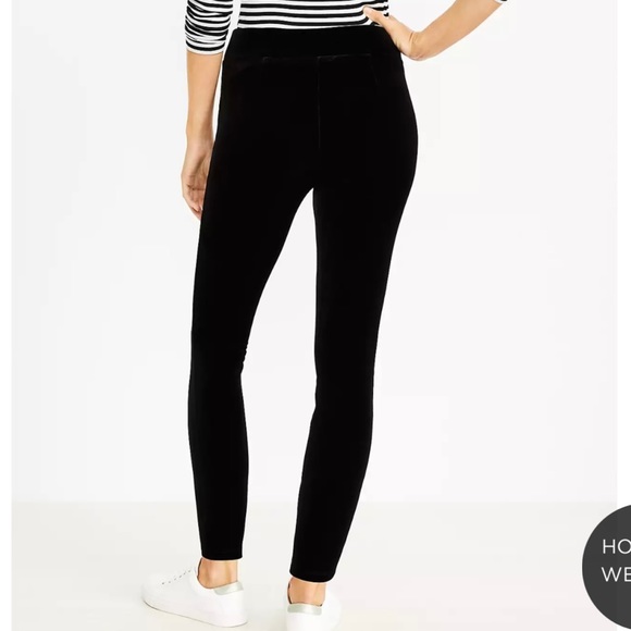 NWT LOFT Black Velvet Leggings XS - Picture 3 of 4